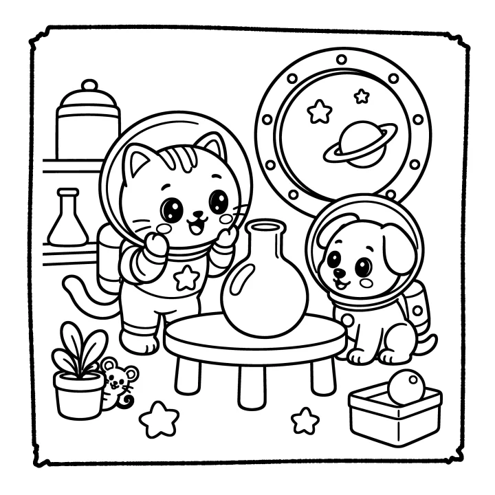 A page from Cute Kitten & Friends in Space