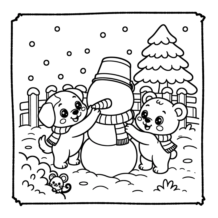 A page from Cute Animals Christmas — Winter Wonderland