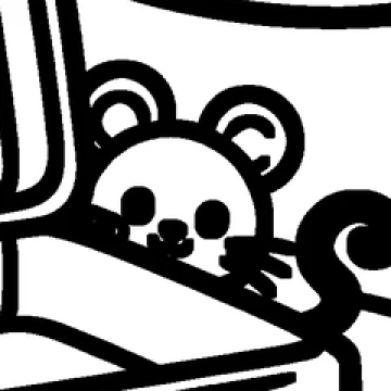 Leo the mouse: a small round mouse with big ears, whiskers and a curly tail.